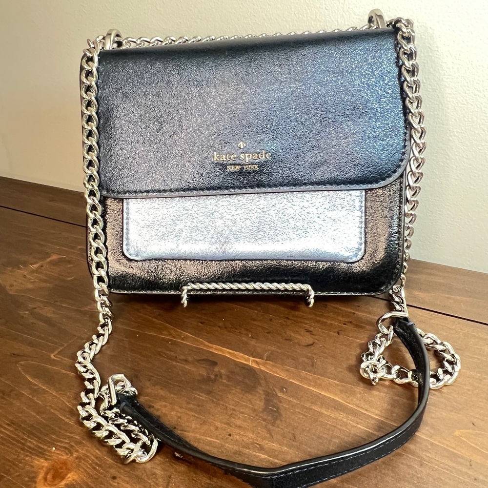 Kate Spade Remi Tricolor Metallic,  Silver Chain Crossbody